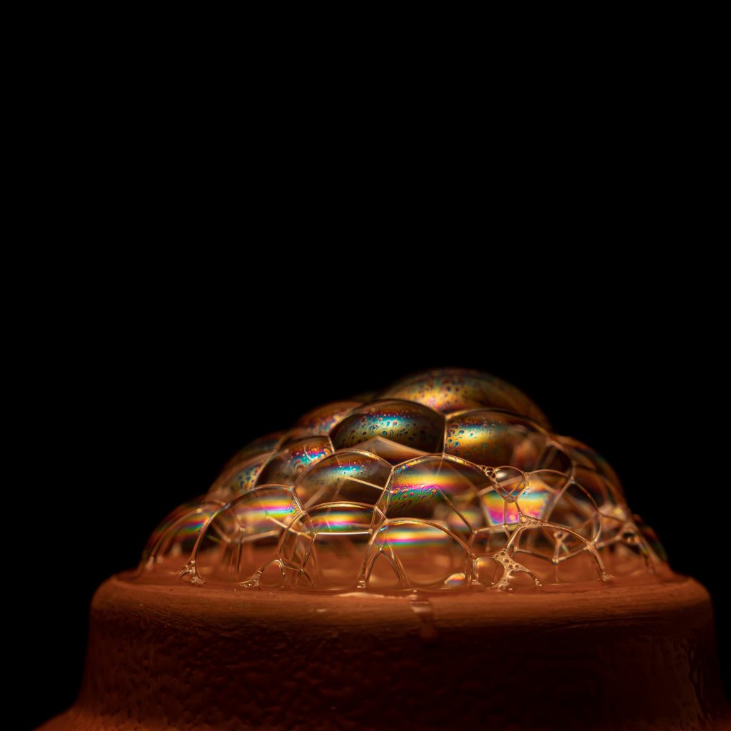 Fotografía Macro de burbujas de jabón
